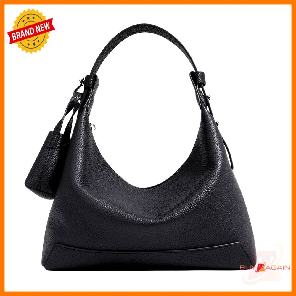 Genuine Leather Hobo Crossbody Bag With Adjustable Strap